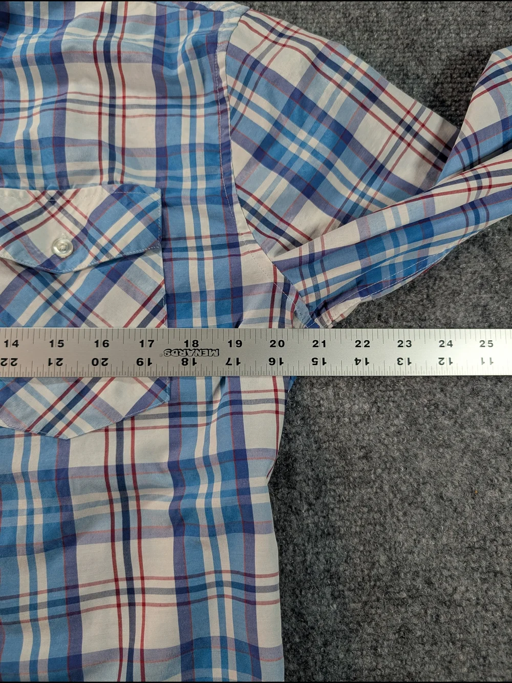 Something Strong Men's Medium Blue and White Plaid Button-Down Shirt